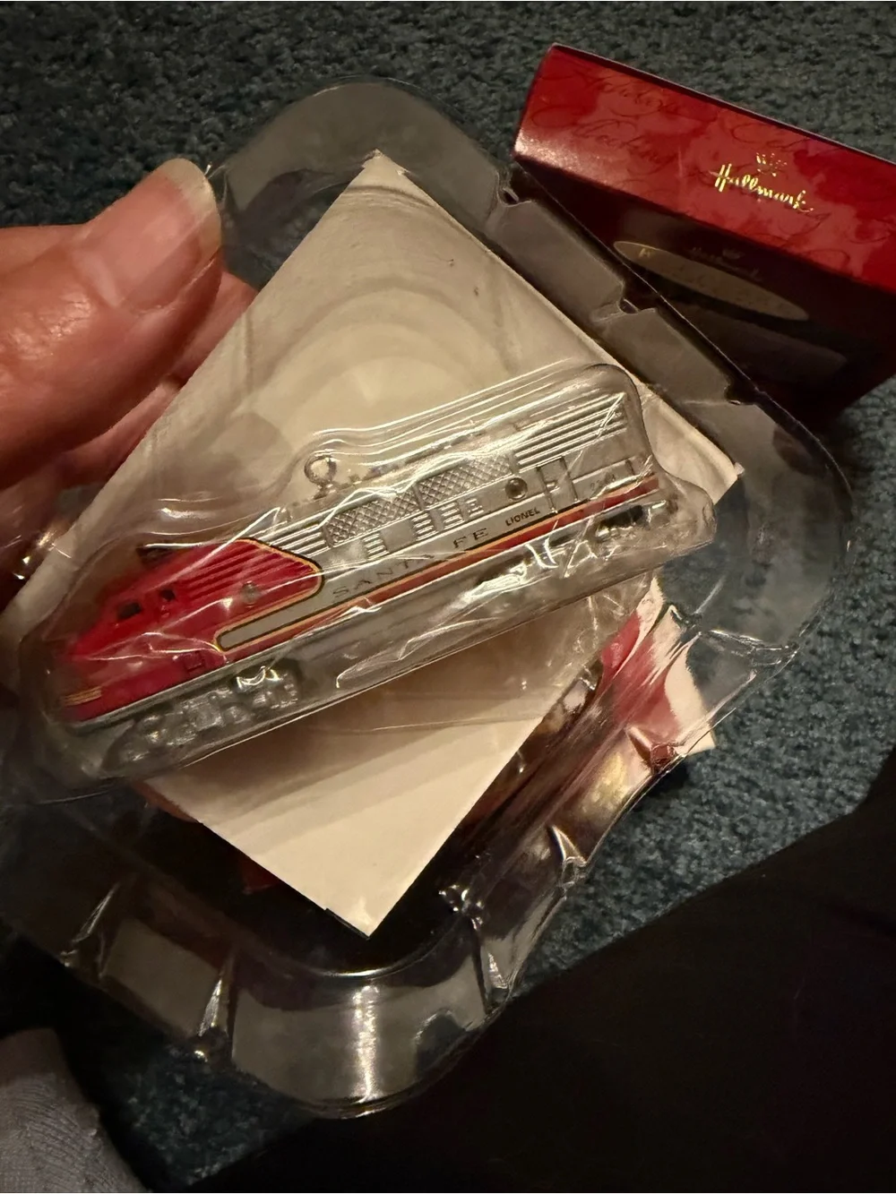 Hallmark Red & Silver 1950 Santa Fe F3 Diesel Locomotive Keepsake Ornament